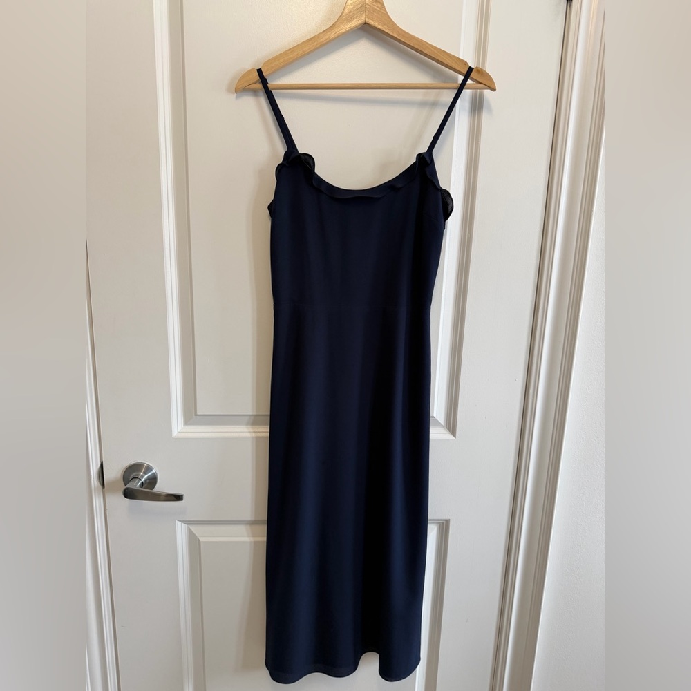 Wilfred Dark Blue Midi Smocked Dress, Size 2 - Picture 3 of 4